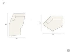 Diagramme dimensionnel : E) chaise longue et péninsule inclinée